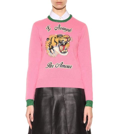 gucci hoodie pink|Gucci tiger sweater women.